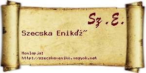 Szecska Enikő névjegykártya