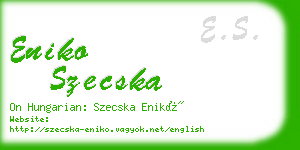 eniko szecska business card